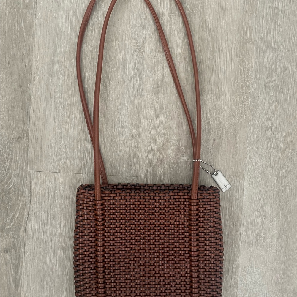 Nine West Brown Woven Shoulder Bag